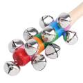 Cute Wooden Baby Kid Rattle Pram Crib Musical Bell Stick Shaker Toy. 
