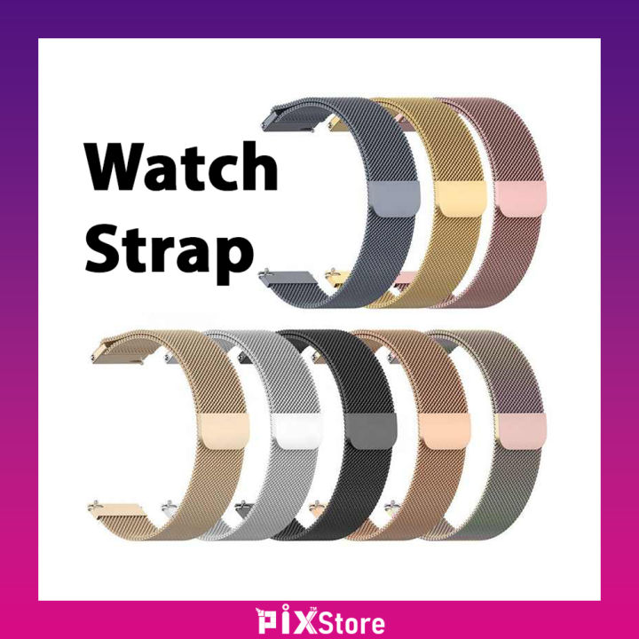 Pix 22mm Magnetic Chain Strap-Replacement Bracelet Metal Belt Wrist Band Strap Magnetic Chain 22mm Universal Smart Watch Breclet Strap for Samsung ,Amazfit, Xiaomi Watch ETC