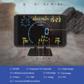 Car Head-Up Compass Speed Meter Speeding Alarm Temperature Humidity Date Voltage Display Time Zone Setting Screen Brightness. 