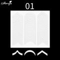 Monja 2 Sheet French Tip Guides Nail Sticker White Manicure Stripe Lines Adhesive Decals Nail Art DIY Professional Tool.