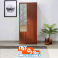 Acacia Moonlight 2-Door Wardrobe with Reflect mirror, Partex MDF Laminated Board Secure big size 2 part Almirah with clothes storage shelf and cloths Hanger shelve, Nice shop 2 Doors Almirah72/30.