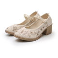 High Heel Old Beijing Shoes for Han Chinese Clothing Republic of China Shoes with Cheongsam Ancient Style Cloth Shoes Embroidered Shoes Women's National Style Tea Art Shoes. 