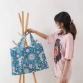 Foldable Shopping Bag Reusable Travel Grocery Bag Eco-Friendly Cute Animal Cat Cactus Lemon Printing Supermarket Tote Bag.