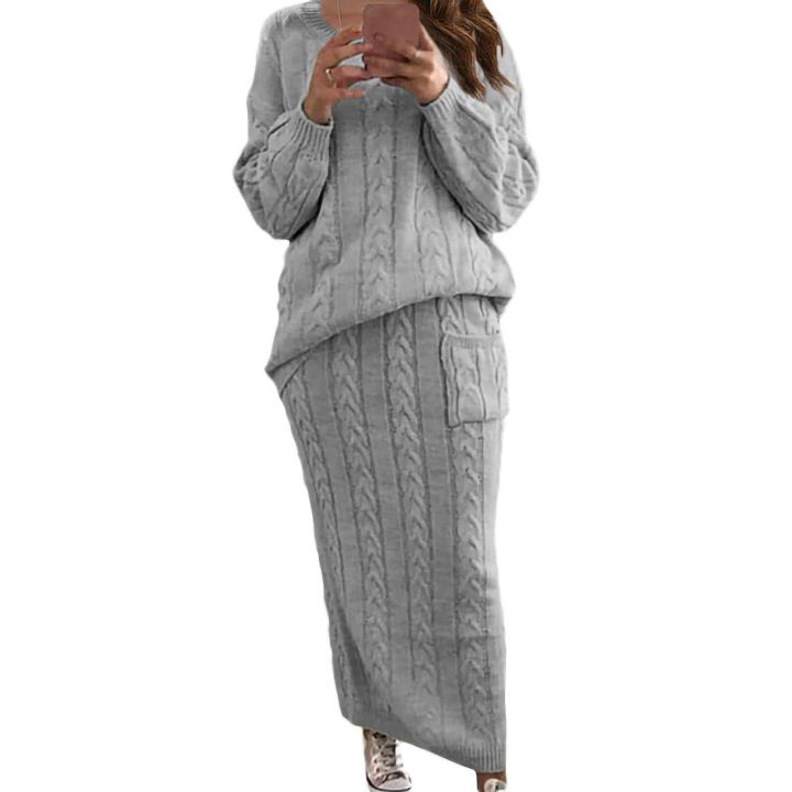 Skirt Suit Long Sleeve Anti-pilling Skirt Suit