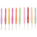 10Pcs Small Size Lace Crochet Hooks (0.5-2.75mm), Ergonomic Crochet Hooks Set with Soft Grip Handle for Thread.