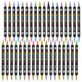 Double Headed Acrylic Marker Dual Color Waterproof Pen Soft Nib Student Art For Glass Stone Metal Wood Plasctic Paper.
