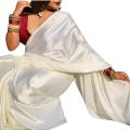 Japani Soft Silk Saree for Women - White - Comfortable and Suitable for All Seasons and Occassions. 