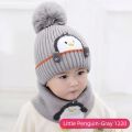 2pcs/set Children's Hat & Scarf Set, Baby Thickened Warm Wool Baby Neck With Ear Protection. 