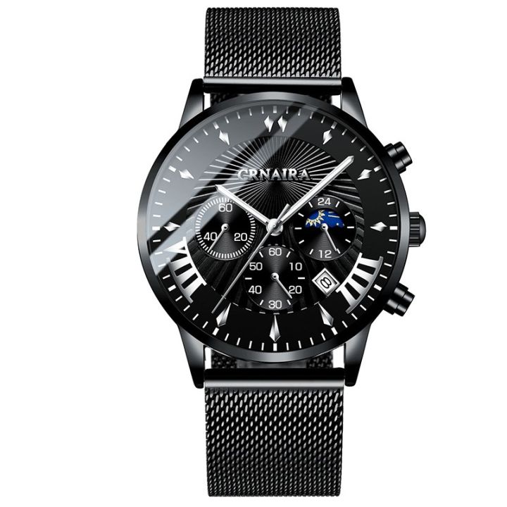 CRNAIRA%20C829%20Men's%20Quartz%20Watch%20Stainless%20Steel%20Mesh%20Watches%20Calendar%20Wristwatch%20for%20Men%20-%20Image%204