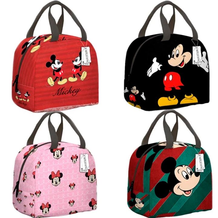 【hot】 Disney Mickey Mouse Lunch Bag Cartoon Minnie Mouse Large Capacity Waterproof Thermal Insulation Bag Children Food Storage Box