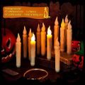 Halloween Floating Candles with Remote Control LED Flameless Candles Hanging Flameless Candlesticks LED Taper Candles.