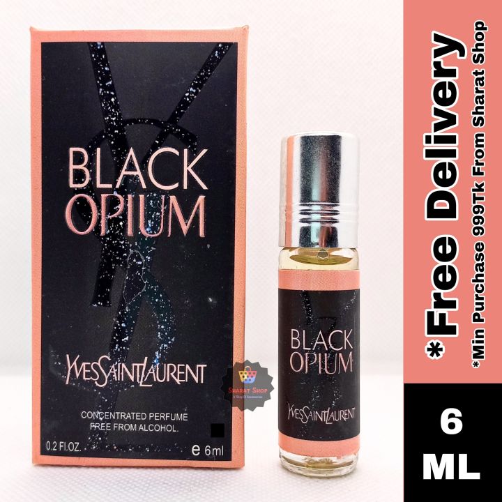 BLACK OPIUM Concentrated Perfume Oil Long Lasting Non-alcoholic Fragrance - 6ml