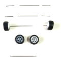 1Set 1/64 Alloy Car Wheels Axle 0.8x25mm/28mm Hollow Shaft w Nails Pin for 1:64 HW/Matchbox/Tomeca Model Cars. 