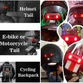 JAERBEE LED Helmet Light,Motorcycle Helmet Brake Light Rechargeable Bike Rear Red Safety Warning Light for Night Riding.