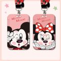 Mickey Mouse Children's Card Holder Cartoon Character Minnie Portable Keychain ID Card Holder Cover Kids Gifts.