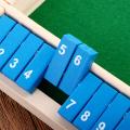 Four-Sided Flip Card Game Educational Toys Digital Board Wooden Toy Dice Game Shut The Box Board Game Wooden Number Game. 