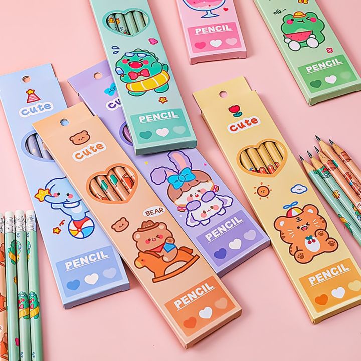6Pcs/Set%20Cute%20Kawaii%20Cartoon%20Pencil%20HB%20Sketch%20Items%20Drawing%20Stationery%20Student%20School%20Office%20Supplies%20for%20Kids%20Gift%20-%20Image%205