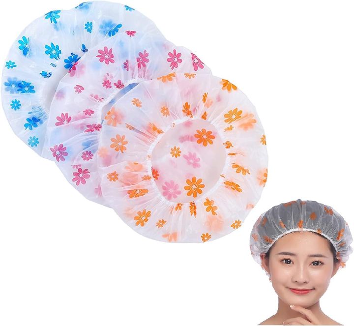 Shower Cap Bathing Cap for Women 3 pcs