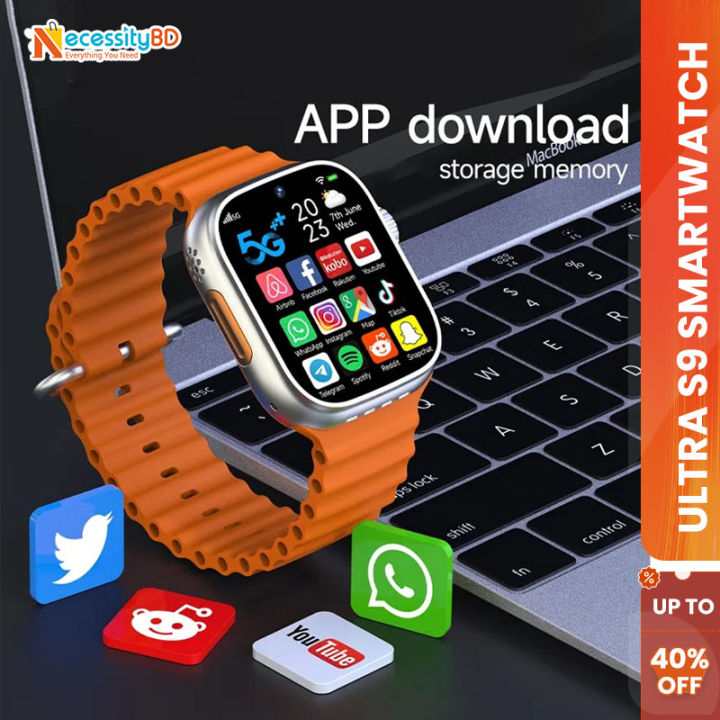 Ultra S9 5G Android Smartwatch Rom With Dual Camera 2.02 inch Display Buit in Wifi Sim Supported Smartwatch