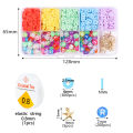 1 Box Round Acrylic English Alphabet Letter Beads Set With Stretch Cords For Name Bracelets Jewelry Making Kit For Children Gift.