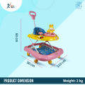 Baby Rabbit Model Light & Music Walker, Toddler New Born Baby Walking Assistant with push handle bar With Foot Rest.