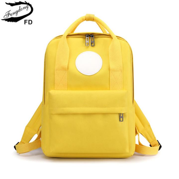 Fengdong%20Fashion%20Simple%20Backpack%20Student%20Solid%20School%20Backpack%20Bookbag%20Women%20Travel%20Laptop%20Back%20Pack%20Boys%20Girls%20School%20Bags%20-%20Image%202