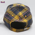 Unique Shape Gyoufu Leather Logo Big Check Premium Fabrics Baseball Cap.