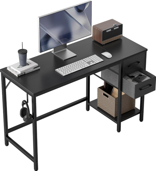 Computer Table with 2 Drawers – Compact Study & Writing Table for Home ...