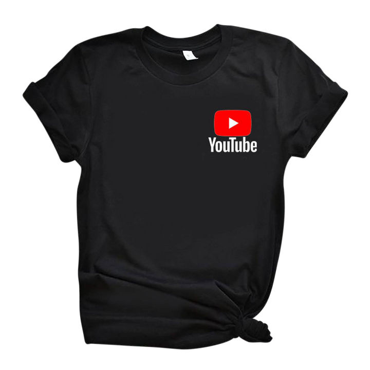 YouTube Black Cotton Short Sleeves T-Shirt for Men YouTube Logo - Classic YouTube Design - Easy to Use And Maintain - Stylish Black T-shirt