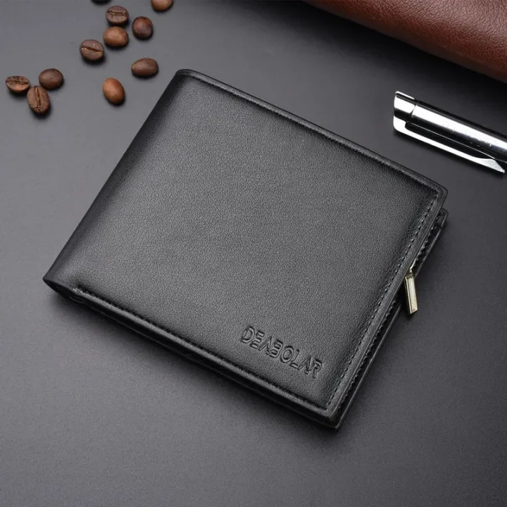 Men's%20PU%20Leather%20Wallet%20Business%20Multi-Card%20Wallet%20Zipper%20Coin%20Purse%20Credit%20Card%20Holder%20Two-fold%20Casual%20Pure%20Color%20Short%20Wallet%20-%20Image%203