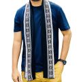 Black And White Winter Flowers Design Soft Woolen Export Scarf/Muffler For Men.