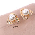 Trendy Fashionable Zinc Alloy Pearl Stud Earrings for Girls Simple Stylish - Earring for Women New Collection - Ear ring for Girls Simple Top.