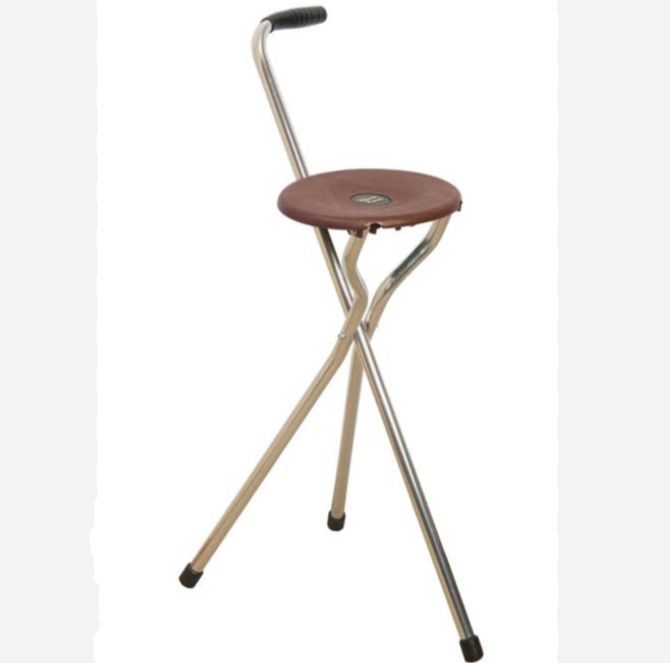 Walking Stick Seat Anywhere chair brown color চেয়ার হিসেবেও ব্যবহার করা যায়