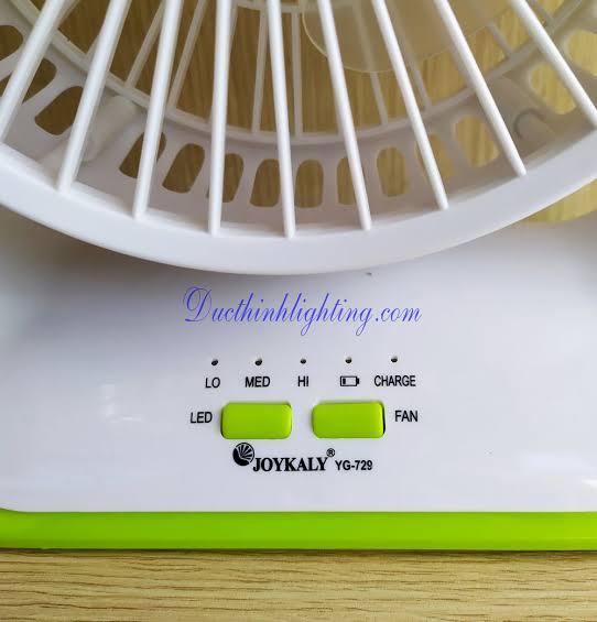 JOYKALY%20YG-729%20Portable%20Rechargeable%20LED%20Light%20AC/AD%20Electronic%20Fan%20with%208"%20inches%20High%20Speed%20Blade%20-%20Image%208