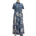 Summer Floral Print Dress Women 2021 Casual Button Up Pocket Blue Short Sleeve Maxi Dresses Plus Size Long Dresses Vestidos 5XL. 