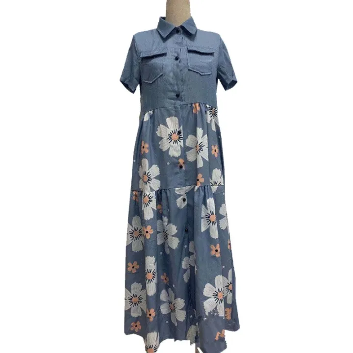 Summer%20Floral%20Print%20Dress%20Women%202021%20Casual%20Button%20Up%20Pocket%20Blue%20Short%20Sleeve%20Maxi%20Dresses%20Plus%20Size%20Long%20Dresses%20Vestidos%205XL%20-%20Image%206