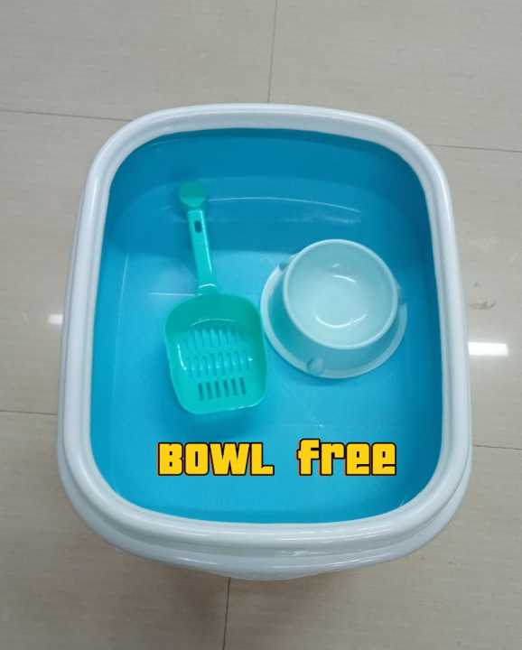 Cat Litter Box with Scoop & Free Bowl