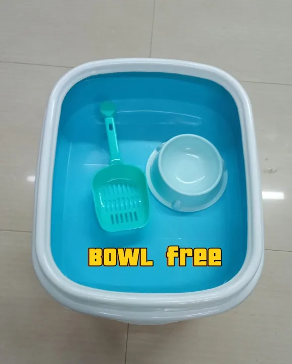 Cat Litter Box with Scoop & Free Bowl