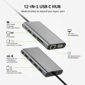 Triple Display USB C Hub Dual Monitor Adapter Laptop Hub USB C to 2 HDMI 4K+VGA+Ethernet+100W PD+4USB+Audio for MacBook Pro OTG. 