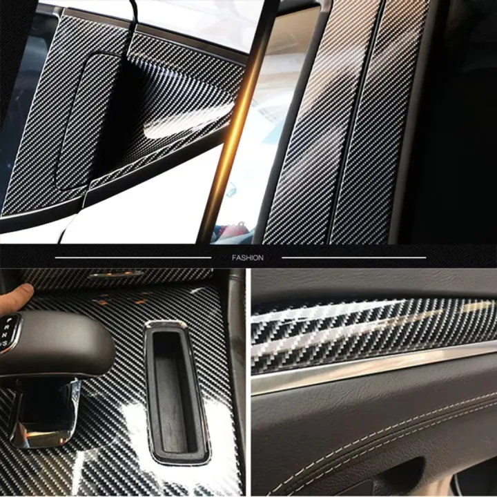 7D%20Glossy%20black%20silver%20Carbon%20Fiber%20Vinyl%20Film%20Car%20Interior%20Wrap%20Stickers%2012%20inch%20by%2060%20inch%20-%20Image%202
