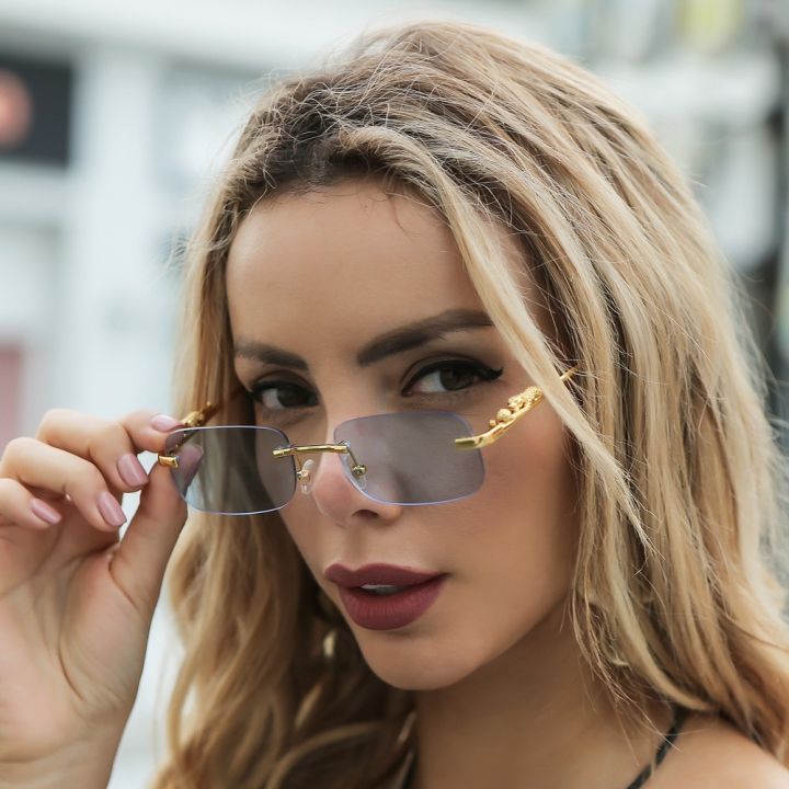 New%20Rimless%20Rectangle%20Vintage%20Metal%20Leopard%20Head%20Sunglasses%20Fashion%20Frameless%20Tinted%20Glasses%20Shades%20for%20Women%20Men%20-%20Image%203