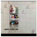 3 Layer - High Quality Corner Shelf for Inside Shower Bathroom & Kitchen Suction Storage Wall Rack. 