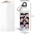 BTS Logo  With BTS Member Printed Water Bottle Sipper ,White Aluminum, Best Gift for BTS Lovers Water Bottle  (600ml-PACK 1)INTE-7889 - Water Bottle - Water Bottle - Water Bottle. 
