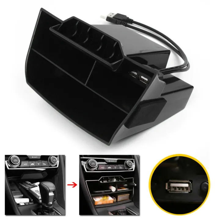 for%202016%202017%202018%202019%20Interior%20Accessories%20Car%20Black%20ABS%20Inner%20Console%20Central%20Storage%20Box%20with%20USB%20Port%20-%20Image%207
