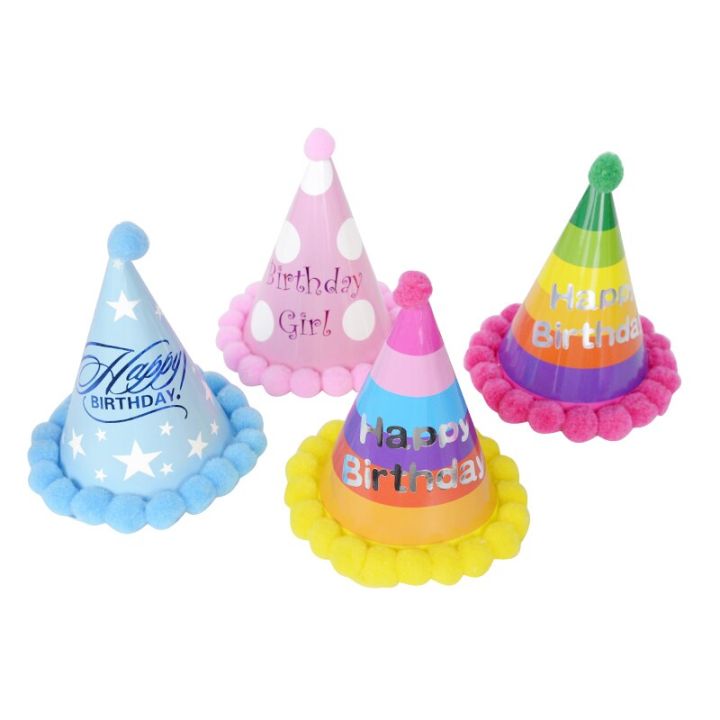 3/5Pcs%20Assorted%20Colors%20Kids%20Adults%20Birthday%20Party%20Hats%20Rainbow%20Birthday%20Cone%20Hats%20Boys%20Girls%20Blue%20Pink%20Birthday%20Pompon%20Paper%20Cap%20-%20Image%206
