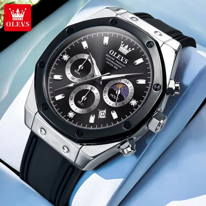 Olevs%209911%20TPU%20Silicone%20Chronograph%20Wrist%20Watch%20For%20Men%20-%20Image%204