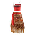 Costume iana children's Va dress children princess girl costume Moana dress with necklace Halloween costume party baby. 