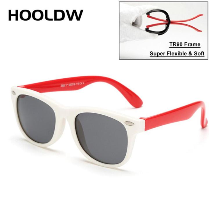HOOLDW New Kids Sunglasses Children Silicone Flexible Polarized Sun Glasses Boy Girls Baby Shades Goggles UV400 Mirror Eyewear