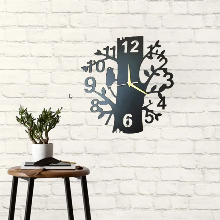 wall%20Clock%20Tree%20Birds%20Shaped%20tree%20with%20wooden%20bird%20Laser%20Cut%20Designer%20Wooden%20Wall%20Clock%20color%20wooden%20and%20family%20black%20-%20Image%204