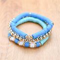 Polymer Clay Beads Charm Woven Bracelets For Women DIY Jewelry Elastic Rope Boho 3 Layers Bracelets Bangles Pulseras Mujer. 